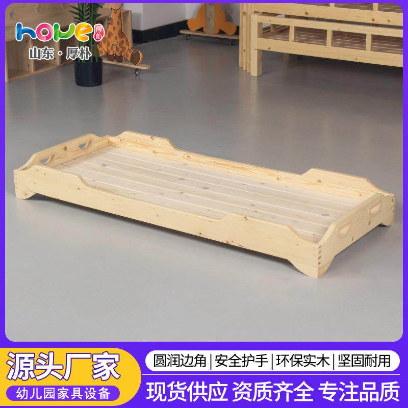 幼儿园床托管班午睡床儿童幼儿园专用实木叠叠床上下午休床推拉床