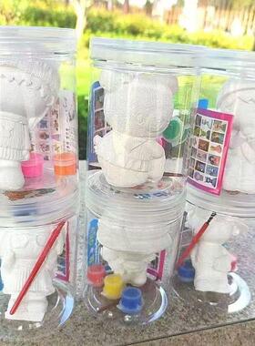 DIY Creative Graffiti Dolls, Cylindrical 3D Plaster Figurine