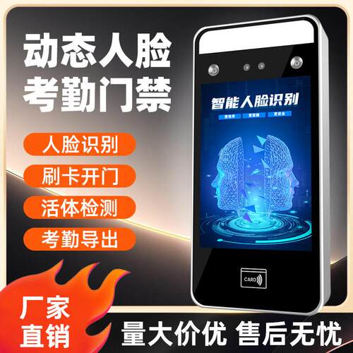 动态人脸识别门禁系统All磁力锁玻璃门刷卡面部刷脸考勤门禁机