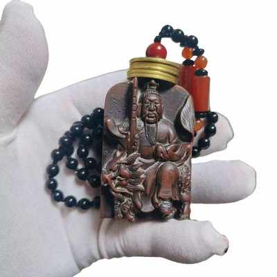 枣木雷祖十字天经双面雕刻平安牌吊坠九天应元雷声普化天尊