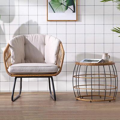 外藤#-0169新编沙发室酒店休闲家阳台户沙发椅外单人藤沙发露天藤