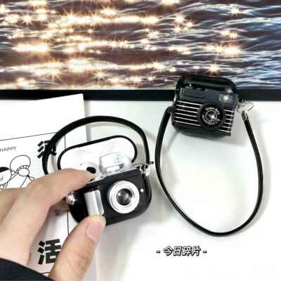 仿真IKF -减号复古相机IKF Find Air第5代适用Air4保护套Mini4带挂绳硅胶小彩盒第4代 耳机咔嚓闪光ins