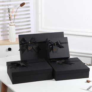 围巾礼盒空盒子黑色送男生手套礼物盒定制睡衣高级感礼品盒