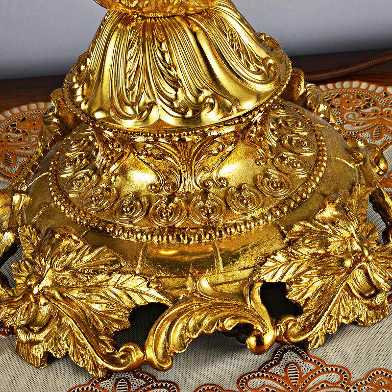 法式全铜台灯书房客厅卧室床头灯少女水晶流苏新婚房田园网红灯具