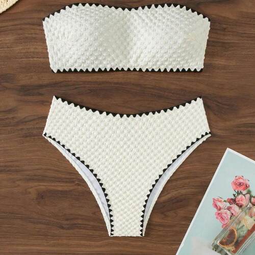 Swimwear, bikini, strapless women's split swimsuit, lock