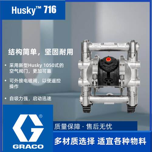 固瑞克Husky 716 3/4寸不锈钢气动隔膜泵D54311喷涂化工泵高压泵