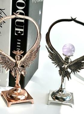 长翅天使 水晶球底座 厂家直销 跨境热销 球托 蛋雕托 工艺品支架