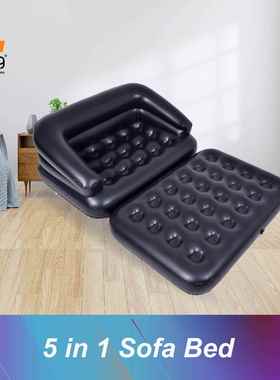 JILONG充气沙发床双人加厚沙发多功能户外便携式折叠充气沙发床