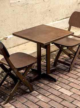 圆方桌复古实木可折叠椅子客餐厅57919台茶几桌阳专用户型折叠小