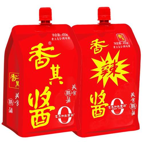 香其酱450g大袋香辣酱自立袋商用黄豆酱东北酱农家酱拌面酱下饭酱