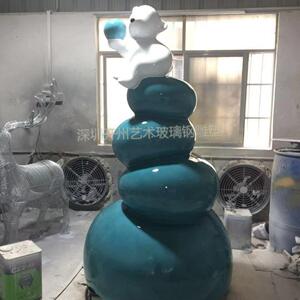 简约可爱动物北极熊落地雕塑酒店样板房客厅玄关家居电视柜旁摆件