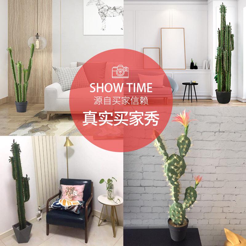 大型仿真仙人掌摆件植物客厅室内绿植装饰落地仙人柱球型假盆栽