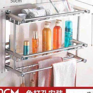 Bathroom shelf bathroom toilet washstand wall towel rack to