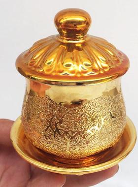 家用财鎏金财神杯金沙佛杯仙杯道杯莲花杯供杯佛台净水杯大悲水