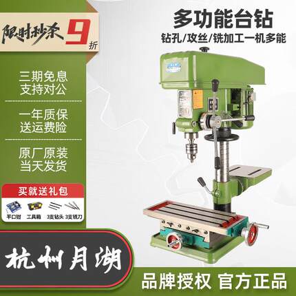 杭州月湖台式钻床z516 台式工业钻床16mm多功能钻铣床ZX7032立铣