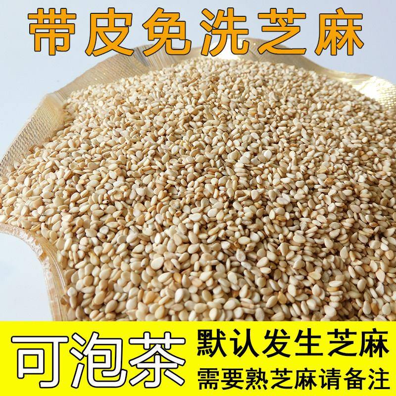 新日期免洗生白芝麻干 干净无沙带壳优质饱满 湖南特产现炒熟白芝