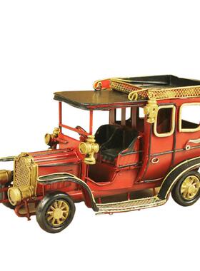 福特老爷车铁皮模型铁艺汽车摆件复古老爷车铁皮车模道具摆设