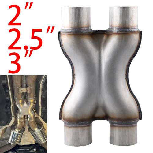 跨境汽车改装不锈钢排气系统三通四通X型Y型管转接头排气管尾喉