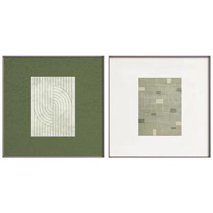 现代简约绿色抽象装饰画客厅挂画艺术墙画餐厅壁画三联沙发背景画