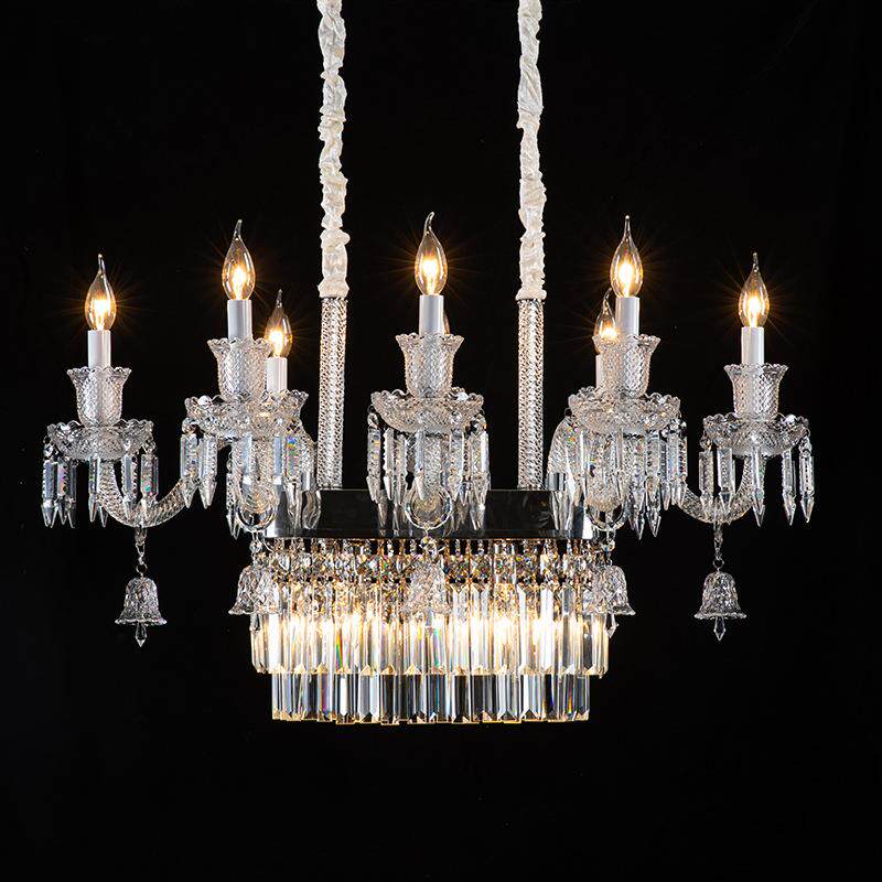 欧式餐厅吊灯轻奢饭店长行餐桌灯创意酒吧KTV卡座创意水晶吊灯具