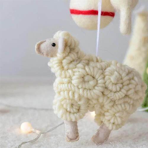 1pc Nordic Christmas Handmade Wool Felt Little Sheep