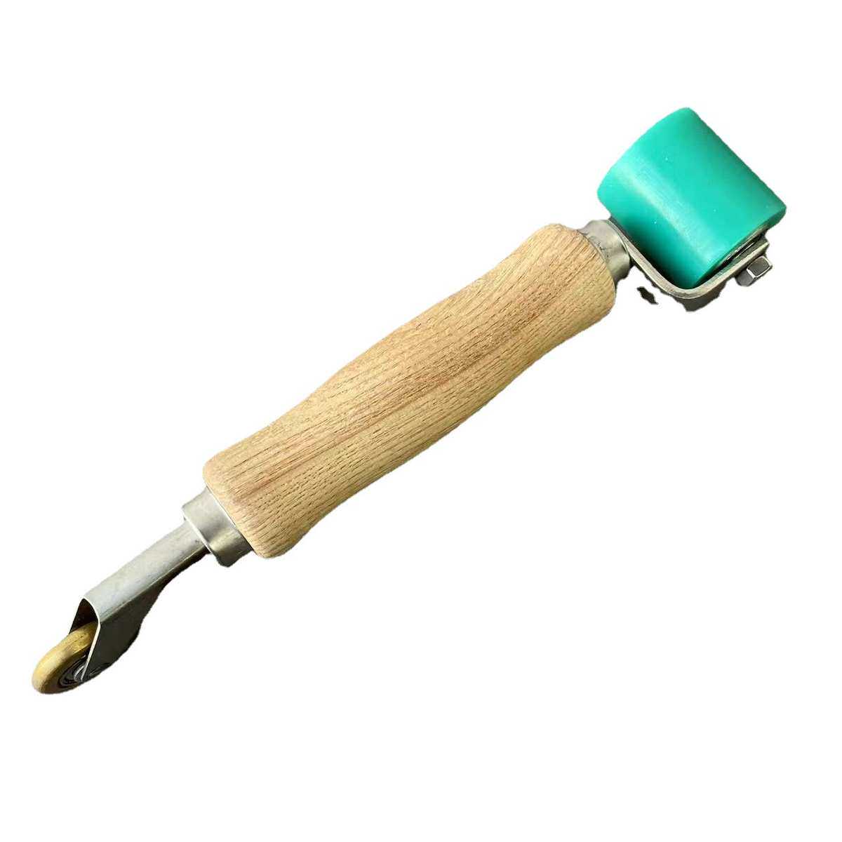 专业优质贴壁纸墙纸工具接缝压轮绿色防水双头榉木手柄