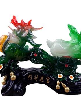 新款上市招树脂仿玉招财貔貅白菜摆件客厅家居开业招财礼品