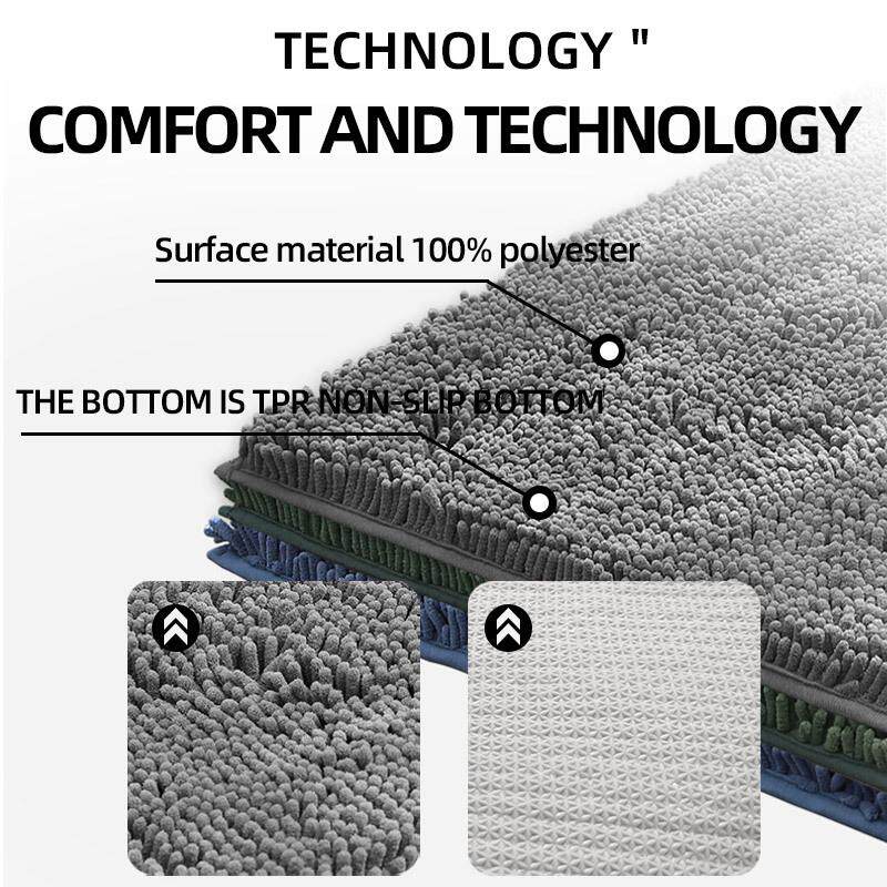 加厚长毛雪尼尔浴室吸水地垫卫生间门口防滑脚垫家用卧室耐脏地毯