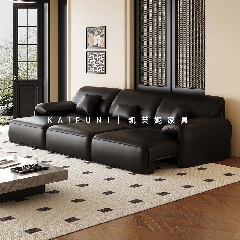 凯芙妮多功能可伸缩现代简约电动沙发真皮直排四人位大象耳朵沙发,住宅家具,功能沙发,淘宝优惠券,粉丝福利购,淘宝优惠卷