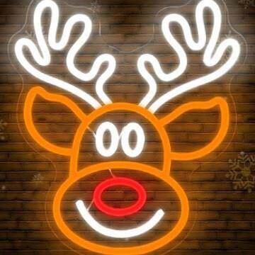 麋鹿霓虹灯电商代贴标签发光灯牌英文字母图案气氛装饰灯牌