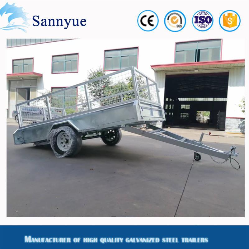澳式10*5ft英尺箱式笼式拖车 可后翻卸货拖车 热镀锌拖车