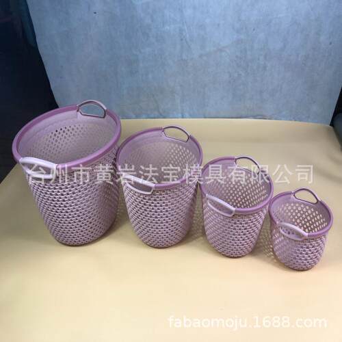 新款一系类尺寸大小圆形塑料篮子模具收纳筐注塑模具