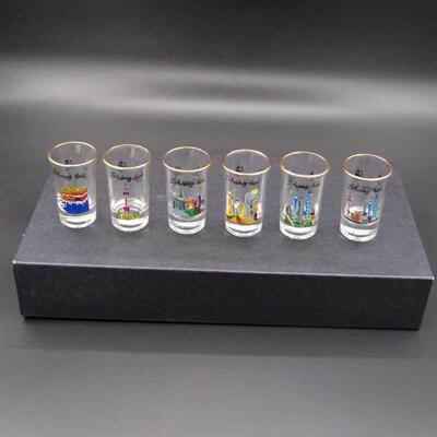 souvenir 6-pack tequila base shot glass set shanghai china