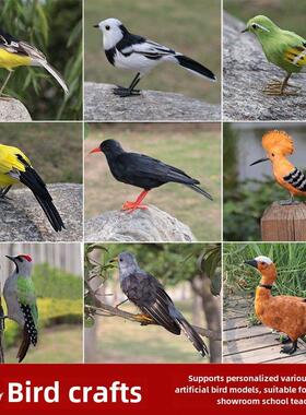 模拟鸟类模型湿地展览馆学校教具定制杜鹃花黑色枕头黄西家燕子遗