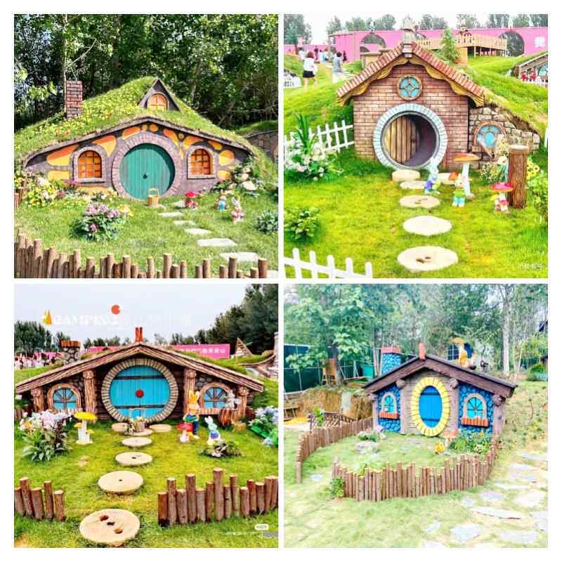 户外霍比特小屋摆件丘比特农场木屋网红打卡背景墙造景装饰品雕塑