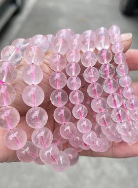 2026晶东珠宝 天然莫桑星光粉晶手链冰透净体女生小清新单圈手饰