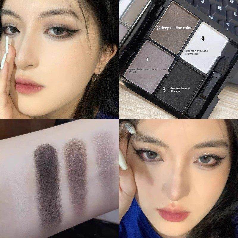 品牌正品深色风格眼影调色板全哑光欧美烟熏眼小众品牌流行的四色