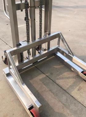 h不oular好拉SU车S304锈钢手动JUP堆高油桶翻倒料车不锈钢转电动