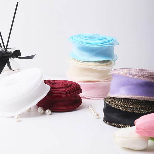 鱼尾纱丝带幻彩卷边波浪纱缎带围边七夕鲜花花束绸带蛋糕装饰丝带