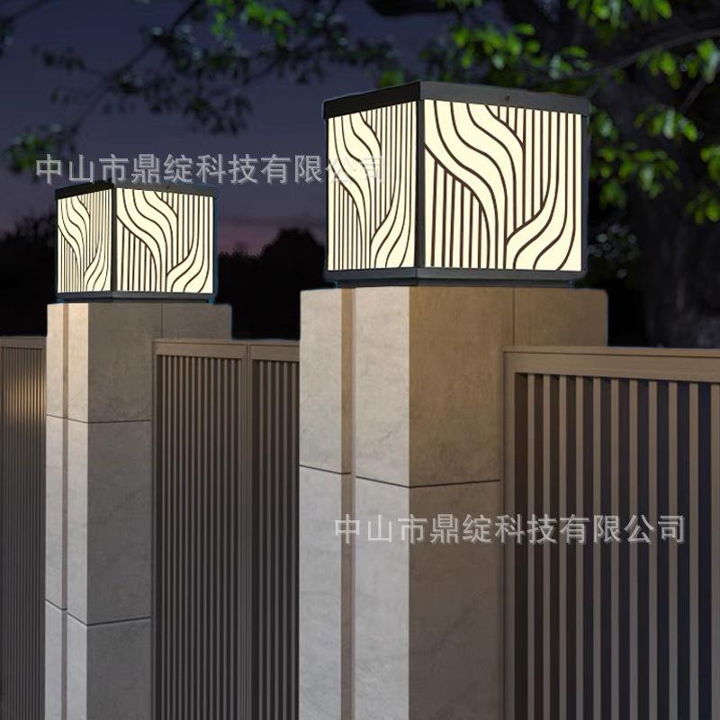 户外太阳能灯不锈钢防水庭院柱子灯别墅大门柱灯围墙墙头灯