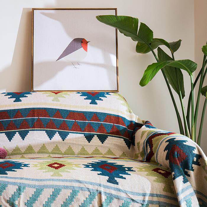 几何摩洛民族风北欧沙发罩垫布沙发巾毯简约客厅地毯盖布家具罩布