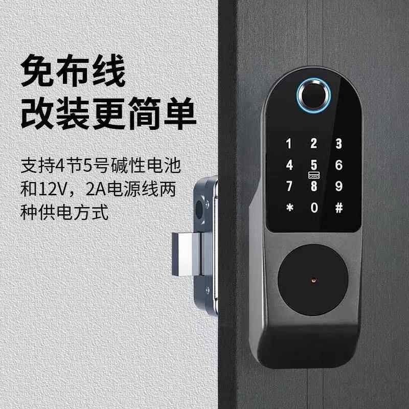 人脸识别指纹锁密码锁木门改装密码门锁亚马逊包邮厂家一件包邮