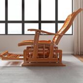 0099木中式 实摇摇椅躺椅大人阳台用家休闲叠椅折老人懒人午睡椅逍