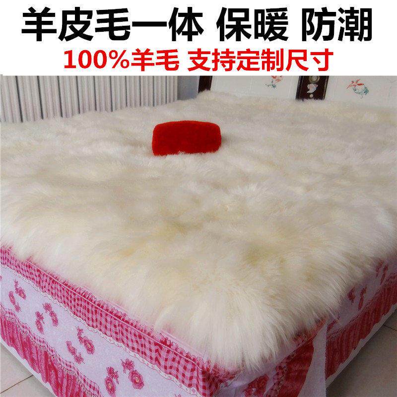 100%纯羊毛床垫皮毛一体羊皮褥子羊羔绒软垫家用加厚学生宿舍垫褥