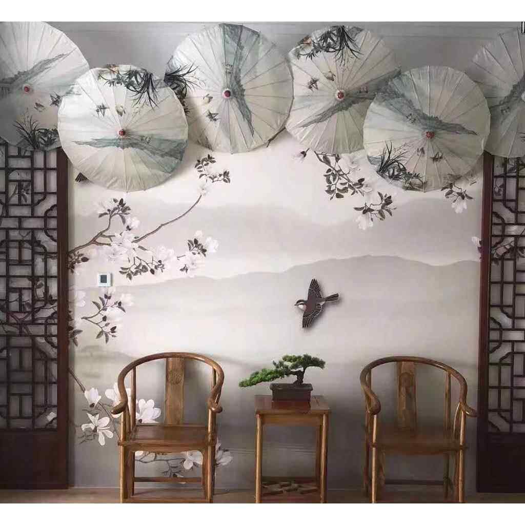 古装全家福主题直播工笔画萱绒背景墙布定制包邮22年展会新款影楼