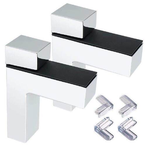 Clear Rubber Corner Guards & Adjustable Glass Shelf Clamp