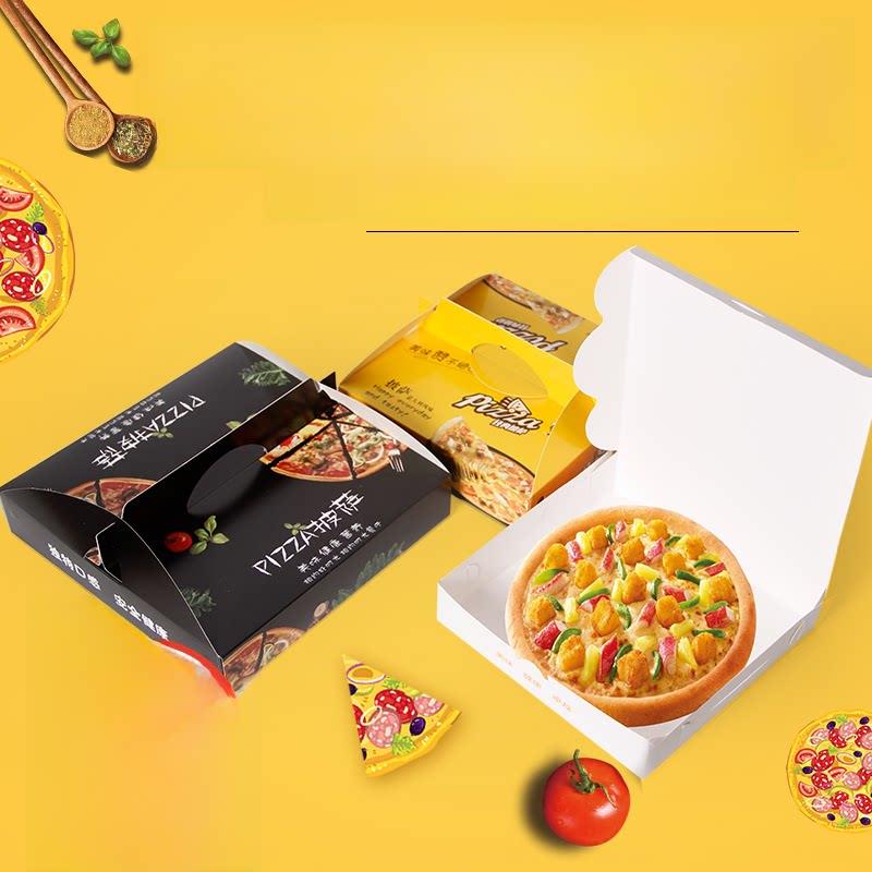 手提外卖披萨盒子6/7/8/9/10/12寸Pizza打包盒一次性包装三角形