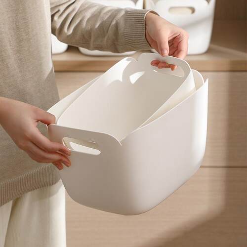 Japanese-style storage box with handle, desktop organizer, l