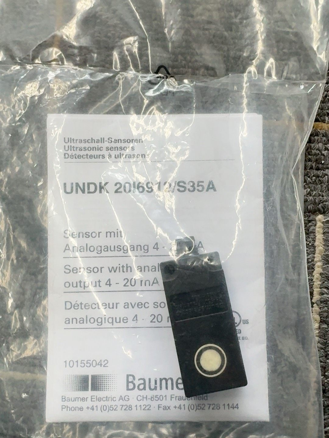 Baumer超声波传感器 ，型号UNDK 20I6912/S