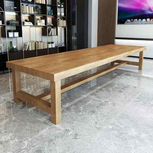 实木会议桌洽谈桌美式现代长桌电脑桌大板实木办公桌3米2米桌子